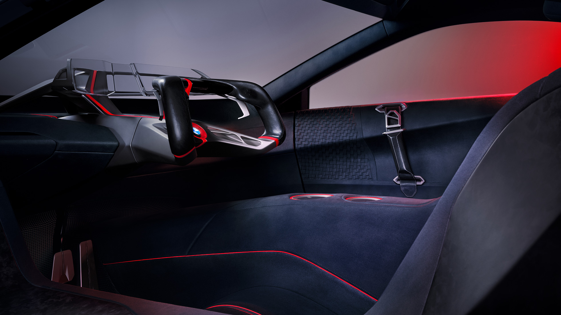 BMW Vision M NEXT, интериор BMW Vision M NEXT, интериор, дизайн, седалки тип „корито“