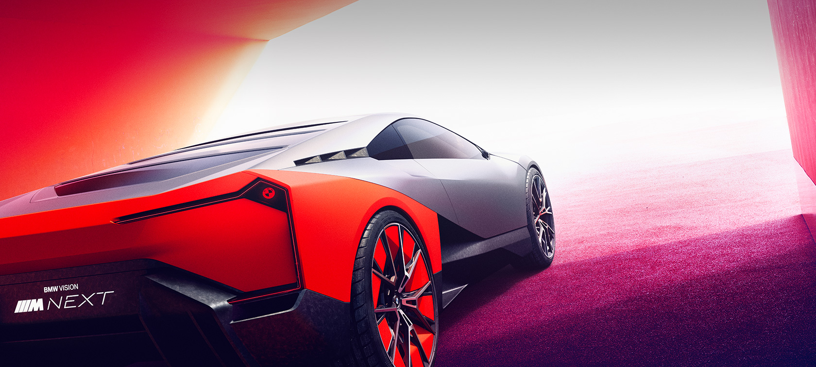 BMW Vision M NEXT, три четвърти изглед отстрани, в покой BMW Vision M NEXT, три четвърти изглед отстрани, в покой