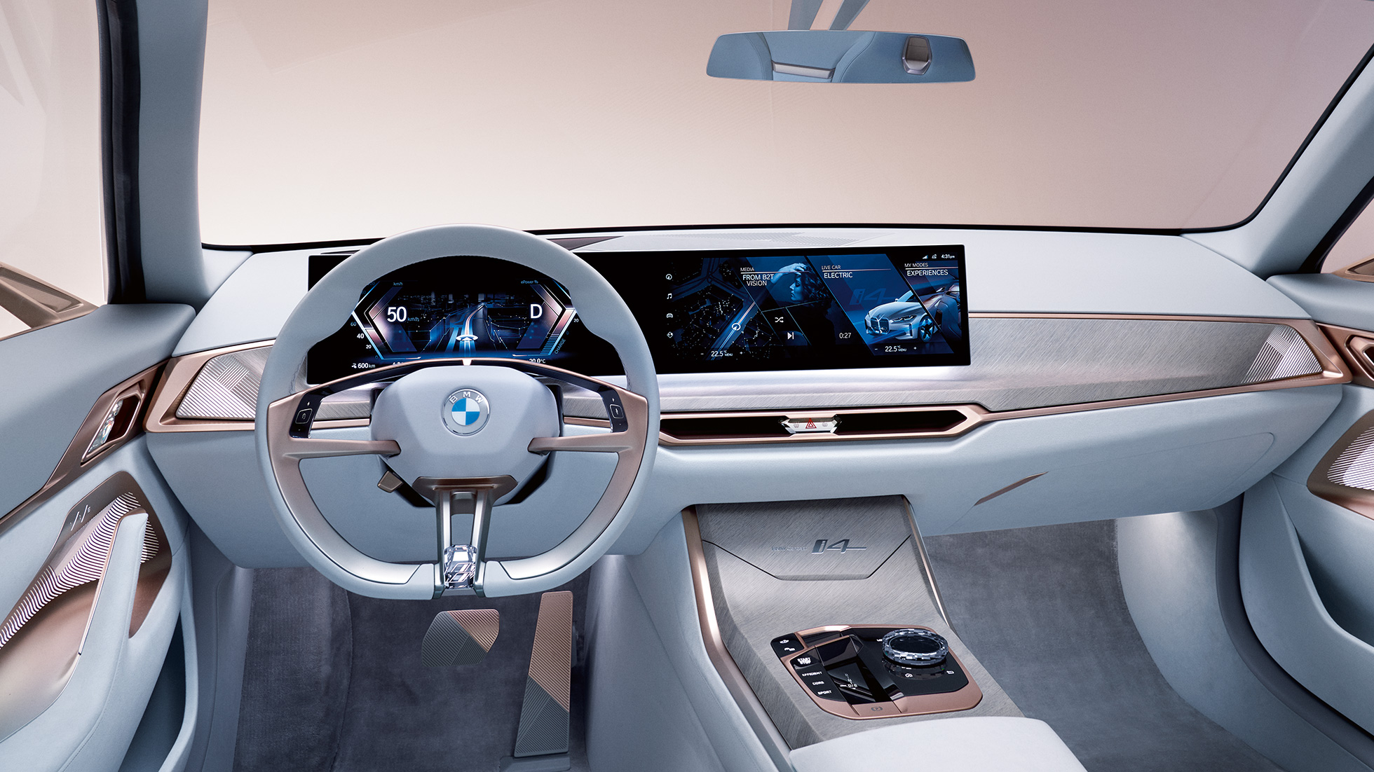Интериор 1 BMW Concept i4 2020 G26 Интериор 1 BMW Concept i4 2020 G26 електромобил напълно електрическо BMW Гран Купе
