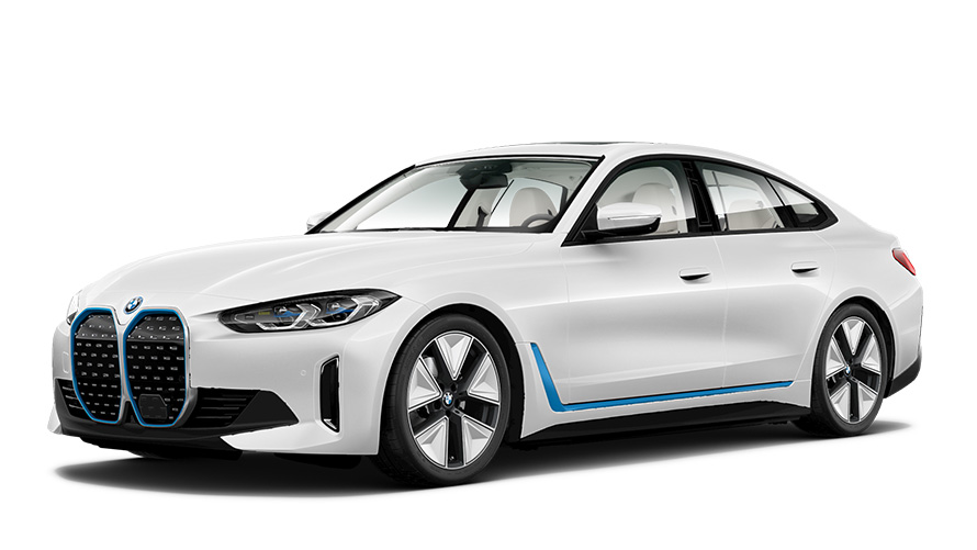 BMW i4 снимка в студио BMW i4 снимка в студио три четвърти изглед отпред