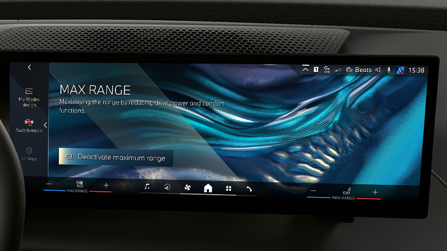 Max Range на централния информационен дисплей Remote Software Upgrade Max Range на централния информационен дисплей