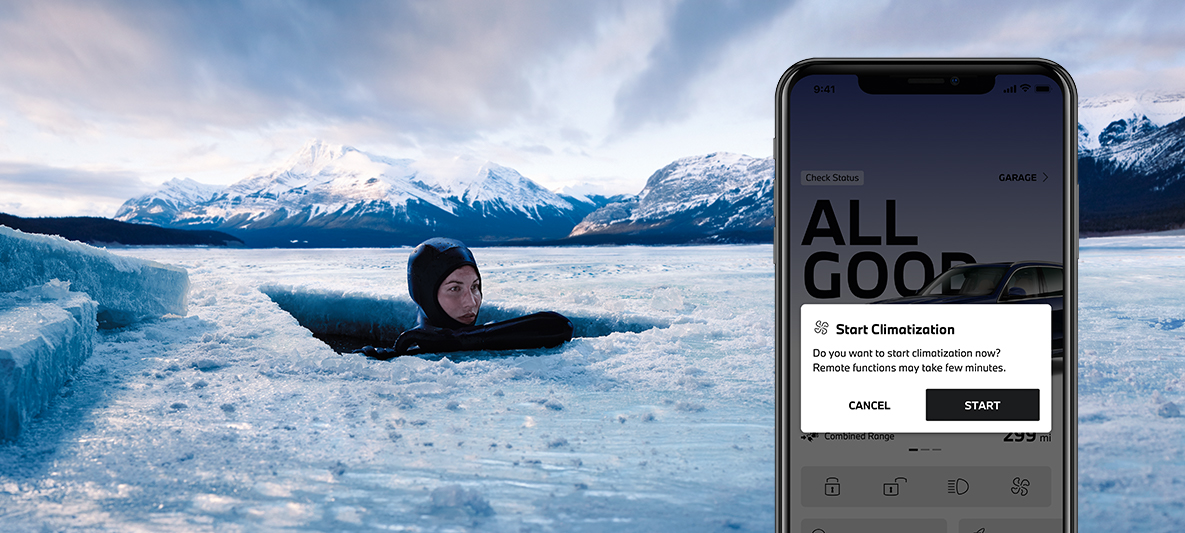 My BMW App безконтактен достъп до автомобила жена се гмурка в лед My BMW App безконтактен достъп до автомобила жена се гмурка в лед