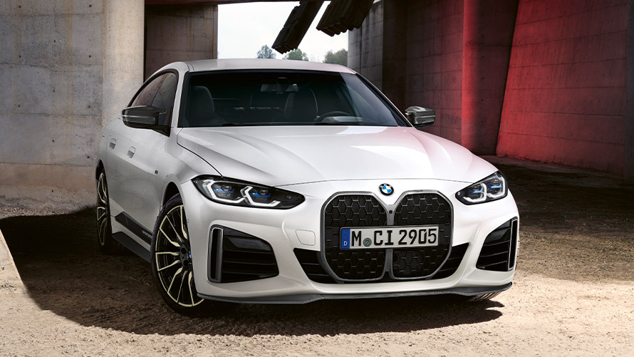 BMW Серия 4 Гран Купе G26 ICE три четвърти изглед отпред BMW M Performance Parts BMW Серия 2 Гран Купе ICE три четвърти изглед отпред
